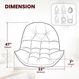 STAYDEN Egg Chair Cushion cotton-detail highlights breathable, resilient material for daily use