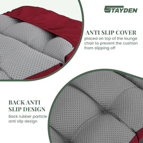 STAYDEN outdoor cushion back features non-slip texture to keep chaise steady