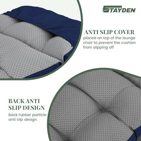 Stayden cushion's non-slip back prevents sliding for secure seating on chairs.