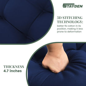 Stayden cushion waterproof fabric provides splash resistance for poolside lounging.