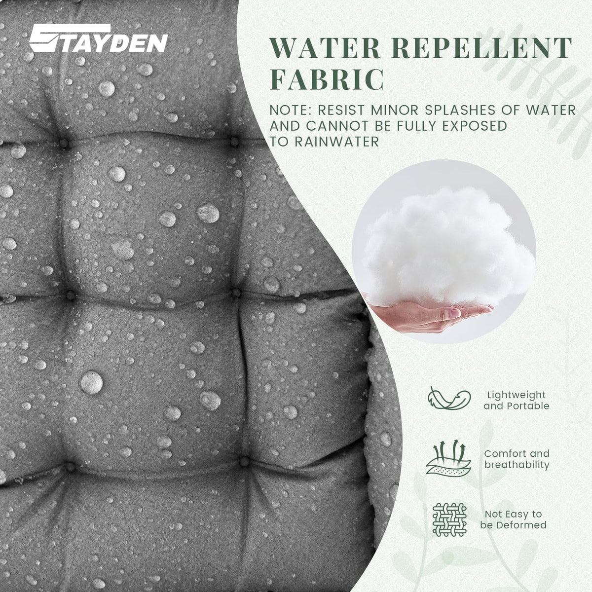STAYDEN vacuum packaging guidance helps restore fluff after unboxing.