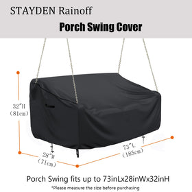 Stayden porch swing cover tear-resistant Oxford fabric for long-lasting outdoor use.