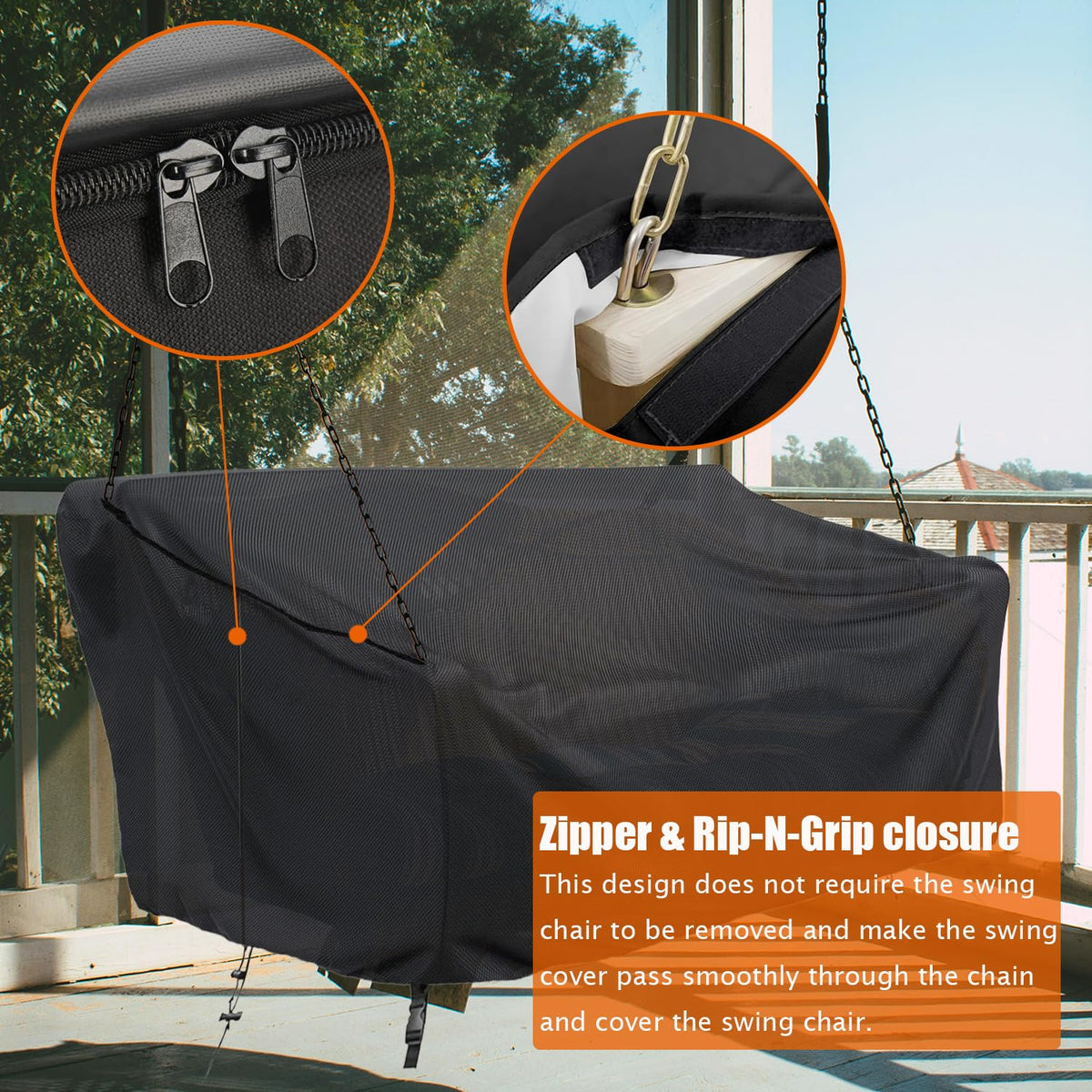 Stayden windproof design with elastic hem cord and toggles secures the cover.