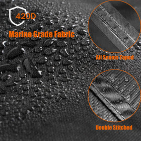 Stayden all-weather rototiller cover uses 420D Oxford fabric for durable protection.