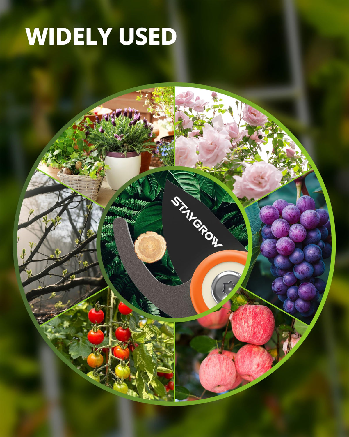 STAYGROW orange design enhances visibility for outdoor garden work.