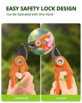 STAYGROW rust-resistant blade supports durable garden trimming performance.