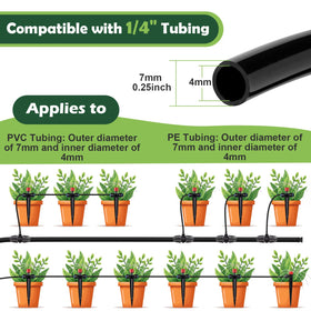 Staypot end caps and emitters ensuring a durable, leak-free irrigation setup.