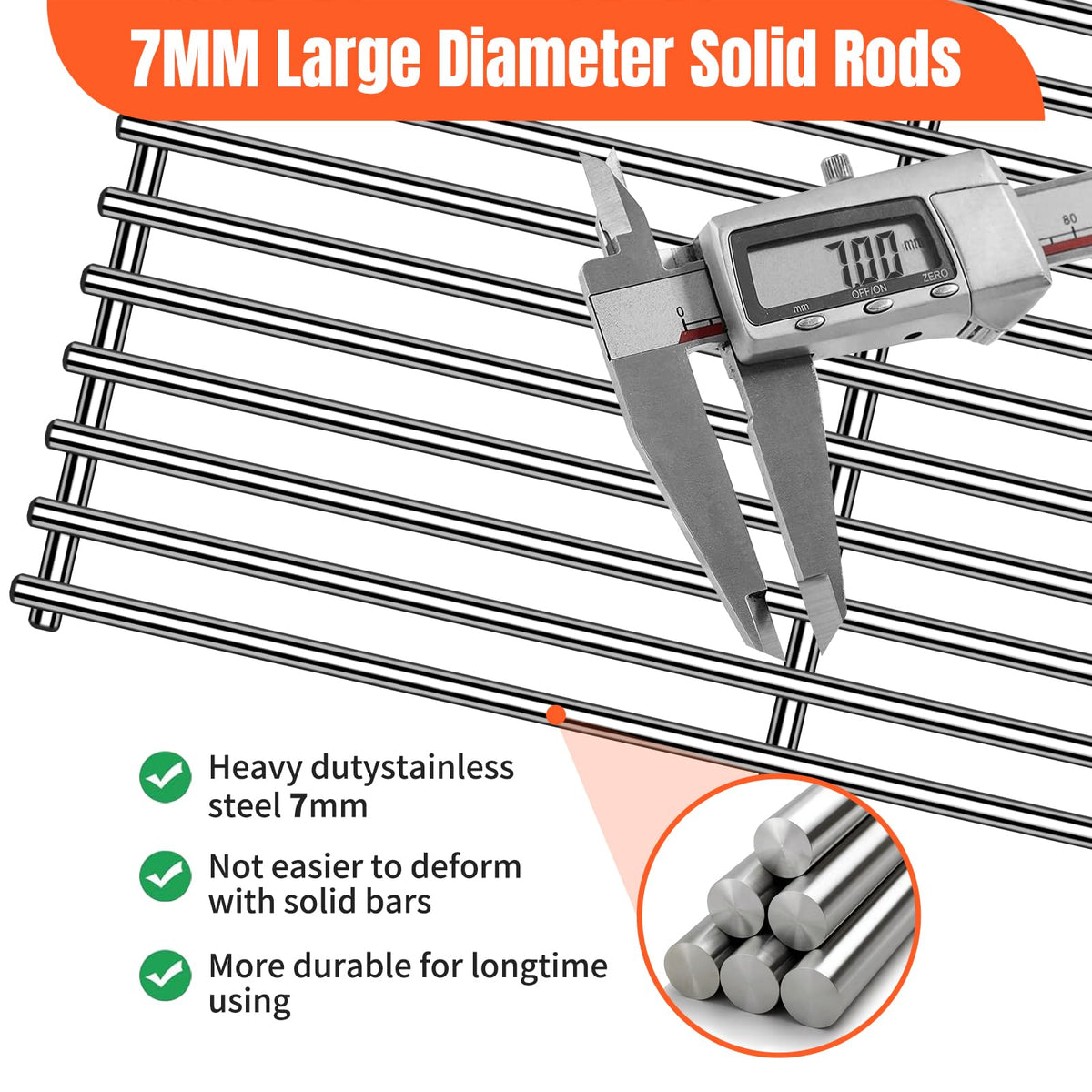 STCNADCR 1Pack grill grid closeup steel wires highlights robust construction
