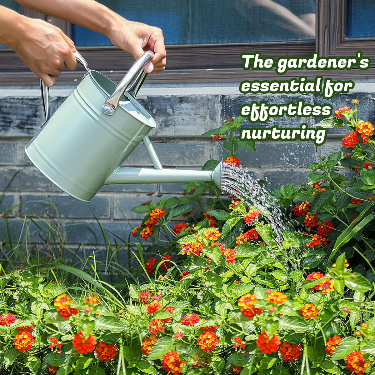Cream-green finish adds vintage charm to your gardening toolkit.