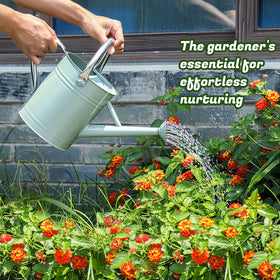 Cream-green finish adds vintage charm to your gardening toolkit.