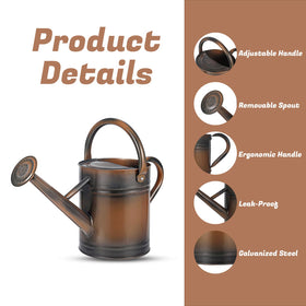 Stdemarzo metal watering can offers durable year-round garden reliability