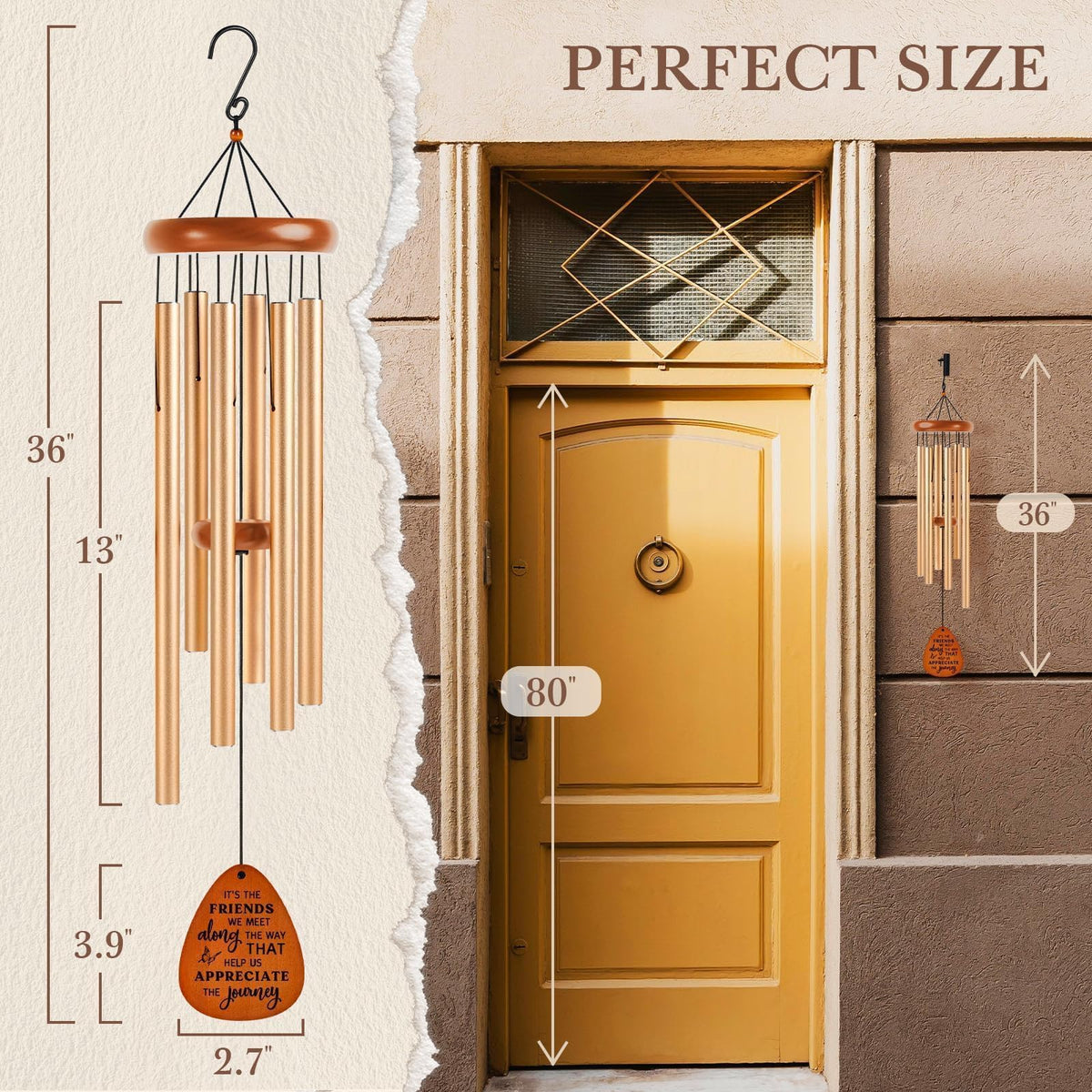 SteadStyle BFF wind chime highlights friendship with melodic breeze.