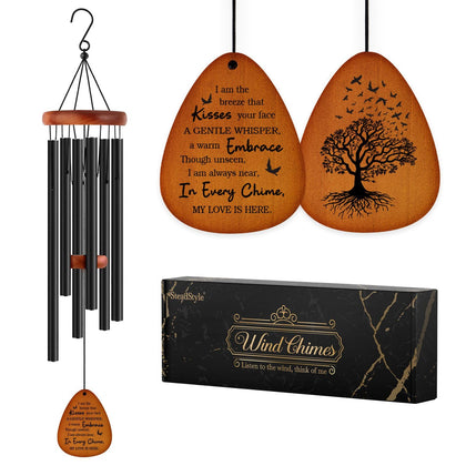 SteadStyle memorial wind chime with Tree of Life pendant for outdoor remembrance