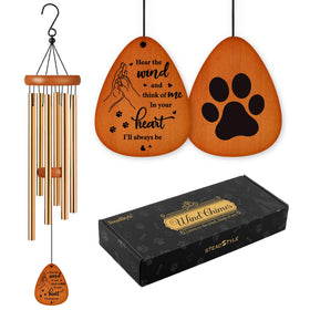SteadStyle pet memorial wind chime for dogs, a soothing outdoor tribute.