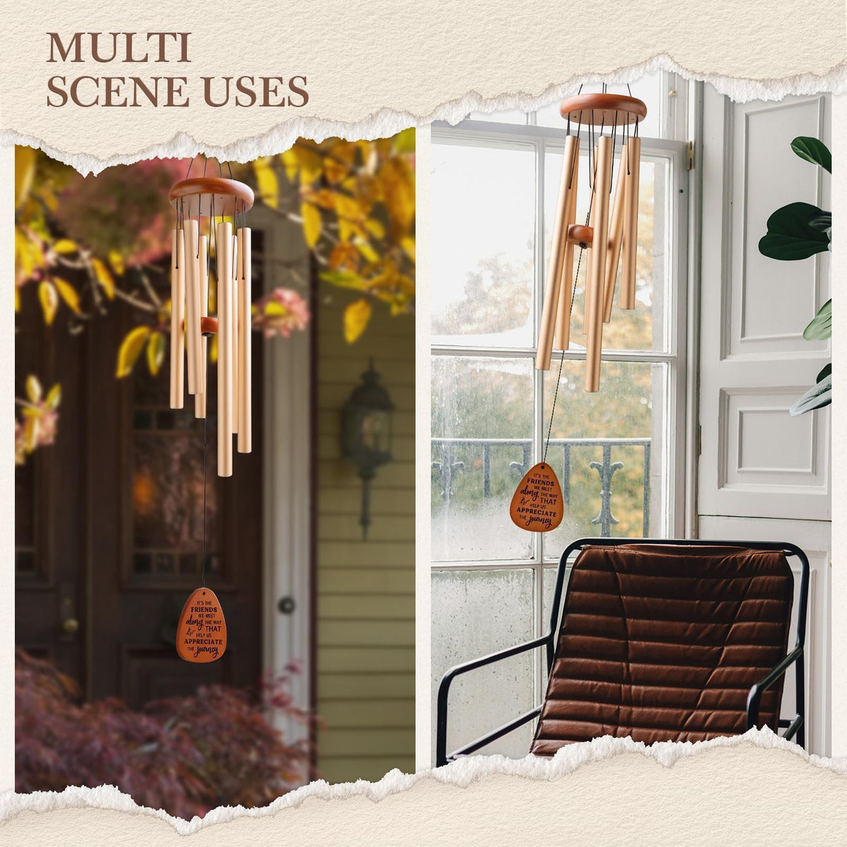 SteadStyle wind chime with black flocked interior packaging for gifting.
