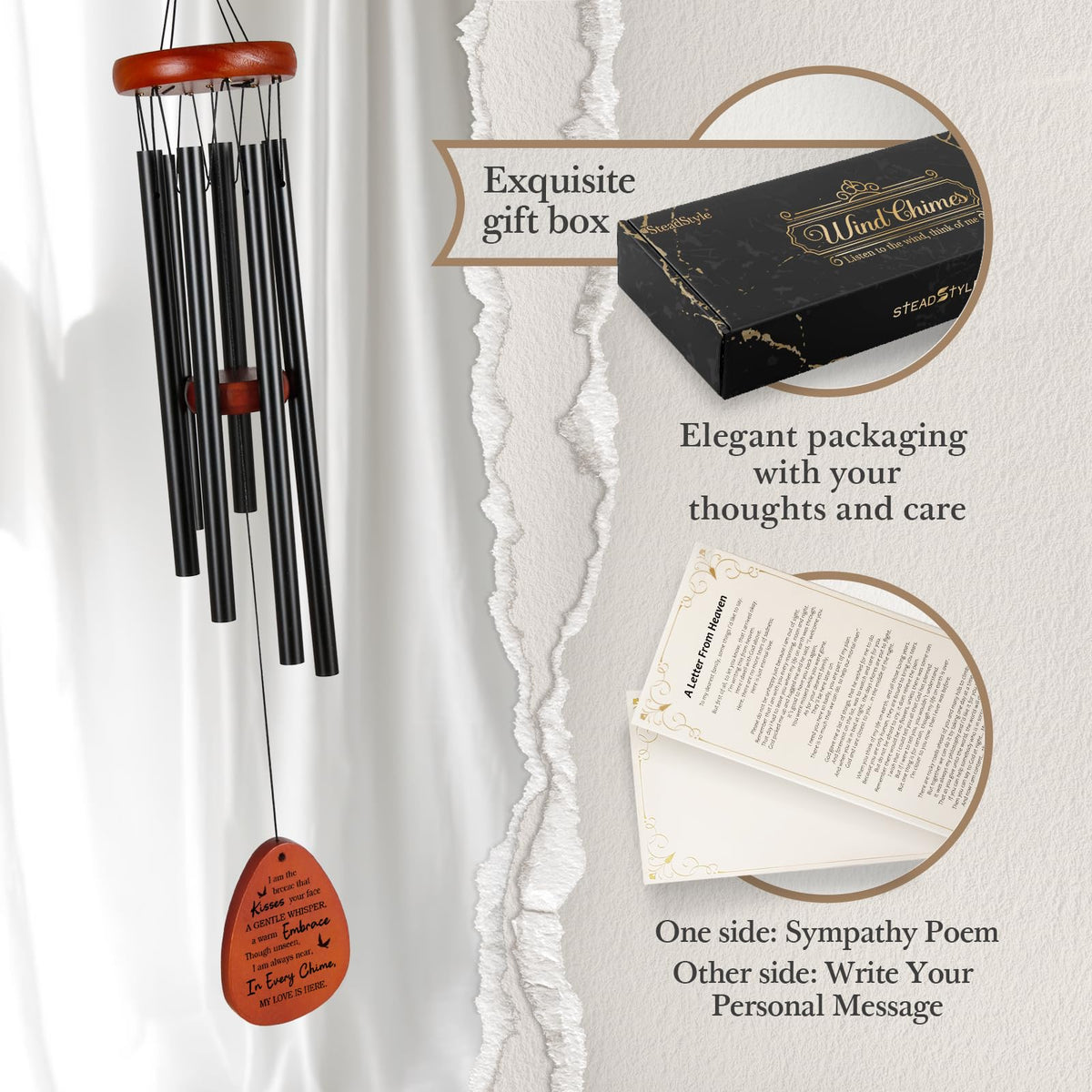 SteadStyle wind chime includes Letter from Heaven card