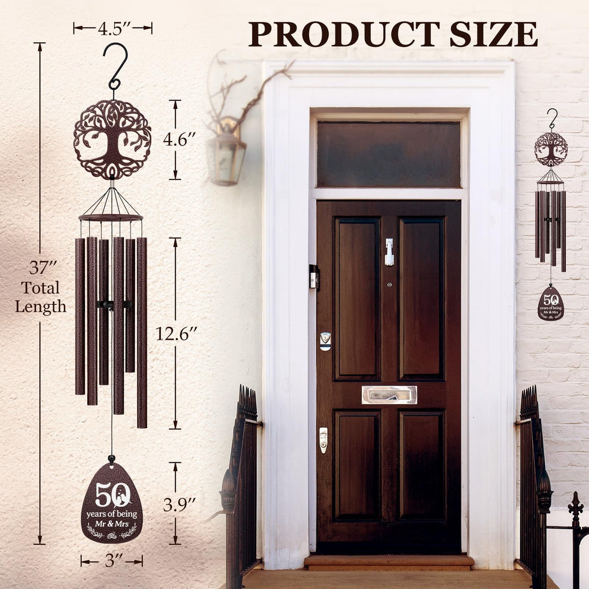 SteadStyle wind chime produces soothing tones for mindful outdoor moments.