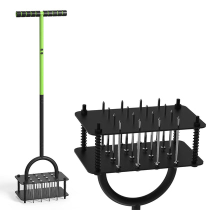 Steelite Lawn Aerator with 16 spikes for deep soil penetration and faster lawn aeration.