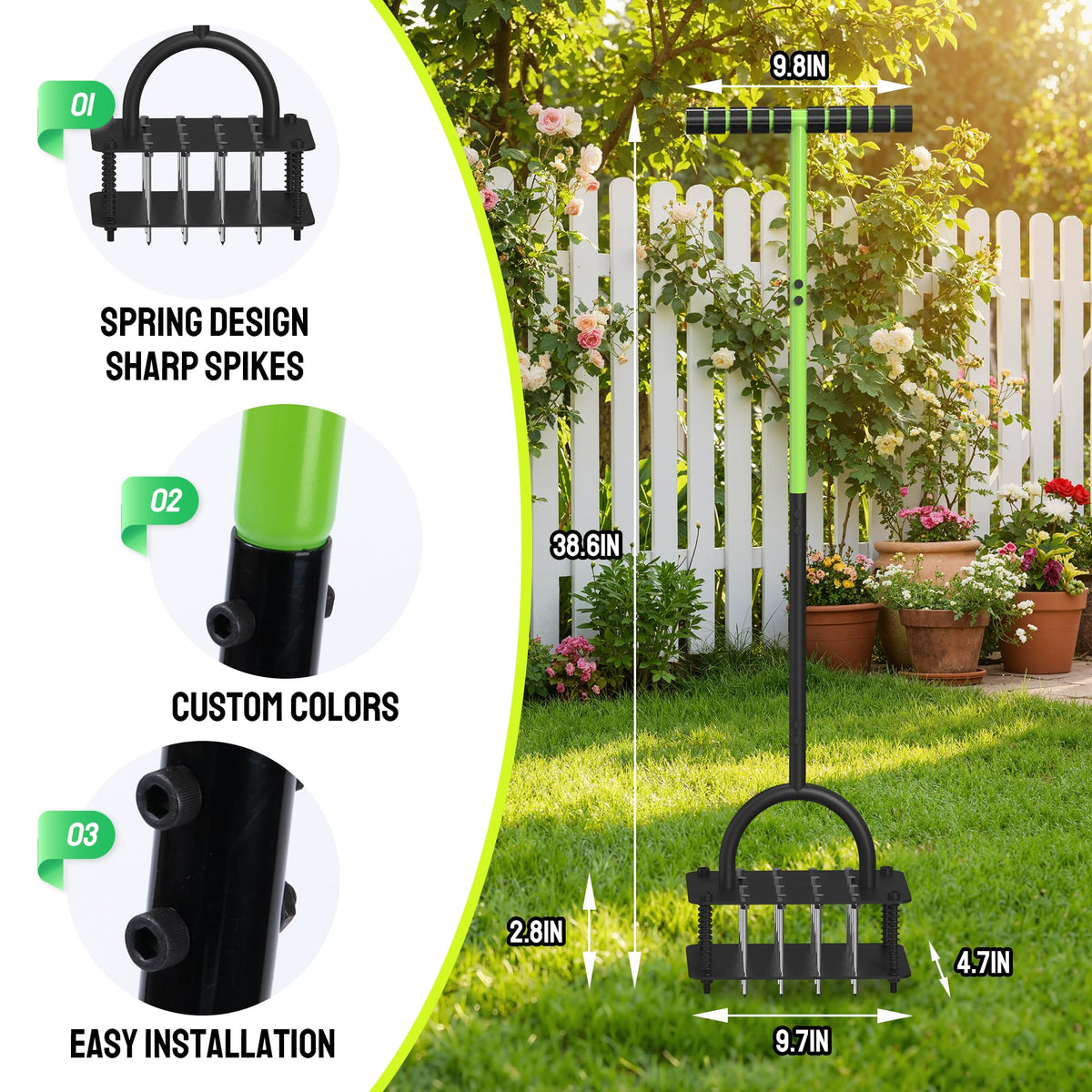 Steelite aerator tips help you achieve optimal results when soil moisture is right.