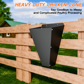 Steipirr chicken restraining cone side view highlighting heavy duty metal construction