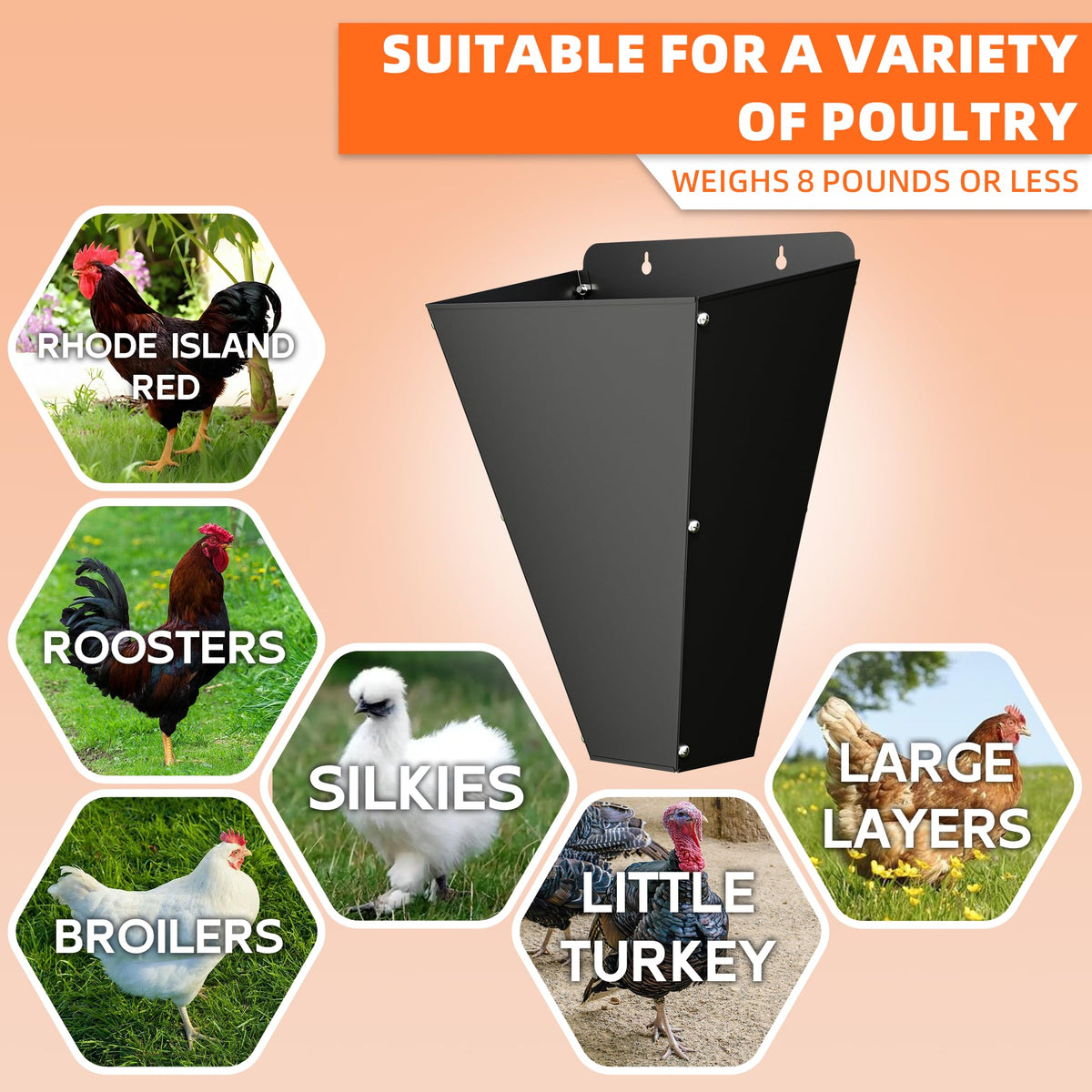 Steipirr versatile-use broilers, hens, turkeys adapts to multiple poultry types.