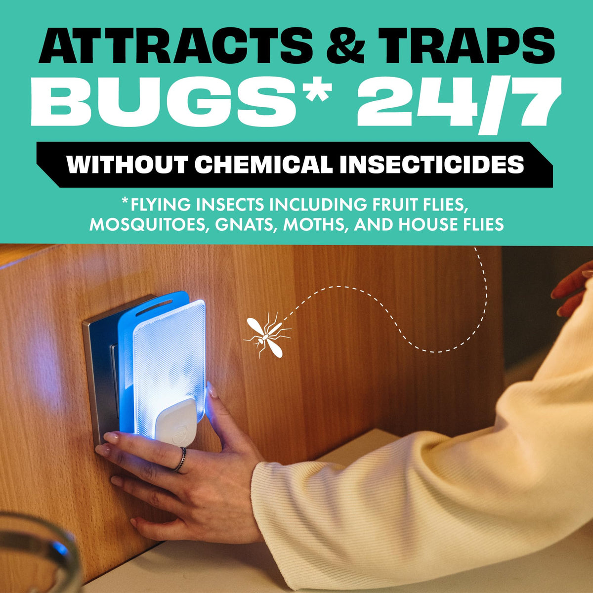 STEM Light Trap refill for fruit flies provides odorless, insecticide-free control in kitchens.