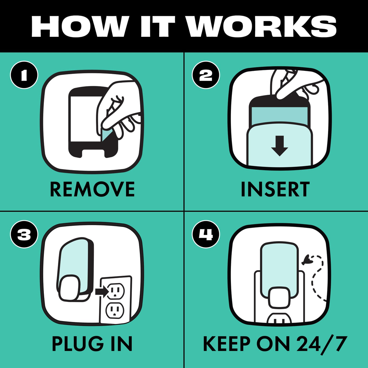 STEM refill shown in kitchen placement demonstrating discreet pest control placement.