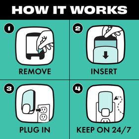 STEM refill shown in kitchen placement demonstrating discreet pest control placement.