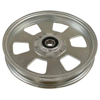 Stens 280-737 flat idler for Exmark Lazer Z, durable black metal belt guide.