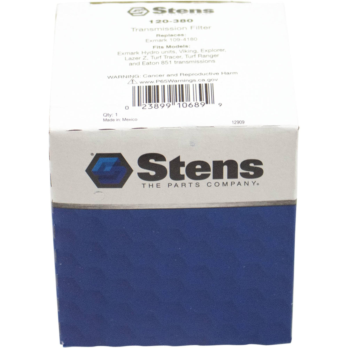 Stens 120-380 packaged transmission filter ready for replacement