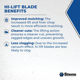 Stens 335-632 back-side view of blade design