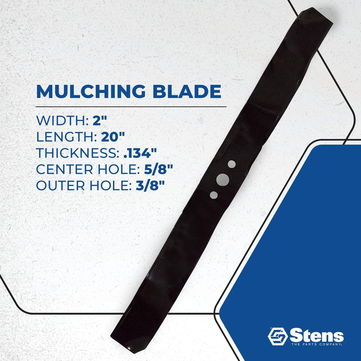 Stens blade installation on mower, quick and straightforward replacement.