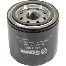 Stens filter shown beside John Deere compatibility list indicating wide applicability.