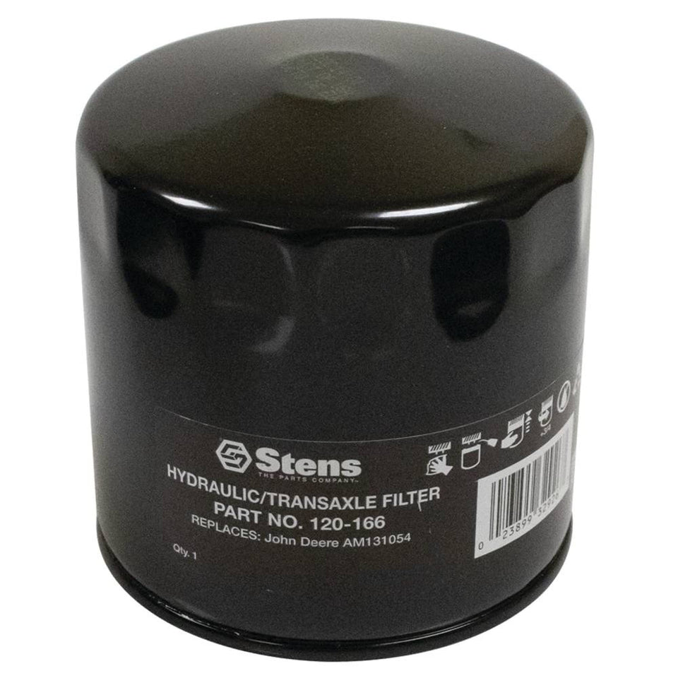 Stens hydraulic oil filter 120-166 with branded packaging for OEM-grade replacement.