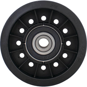 Stens idler pulley, top view, prevents belt slip during mowing