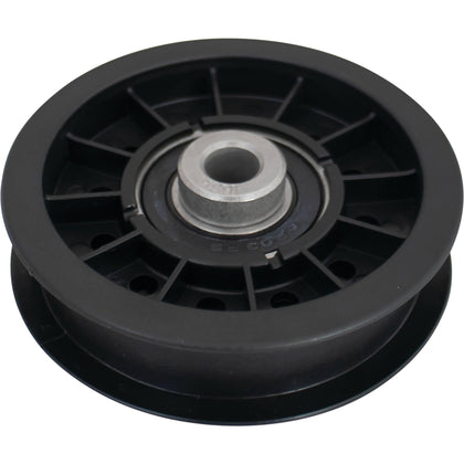 Stens 280-679 idler pulley, front view, durable plastic for mower reliability