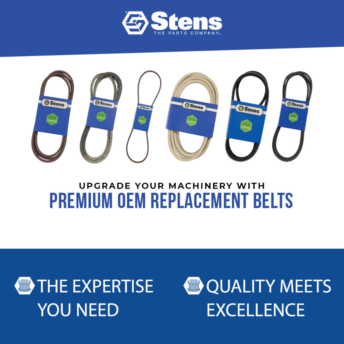 Stens replacement belt for LTX1050KW maintains drive engagement.