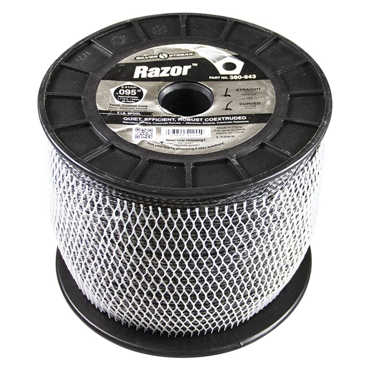 Stens Silver Streak trimmer line spool with durable co-extruded coating.