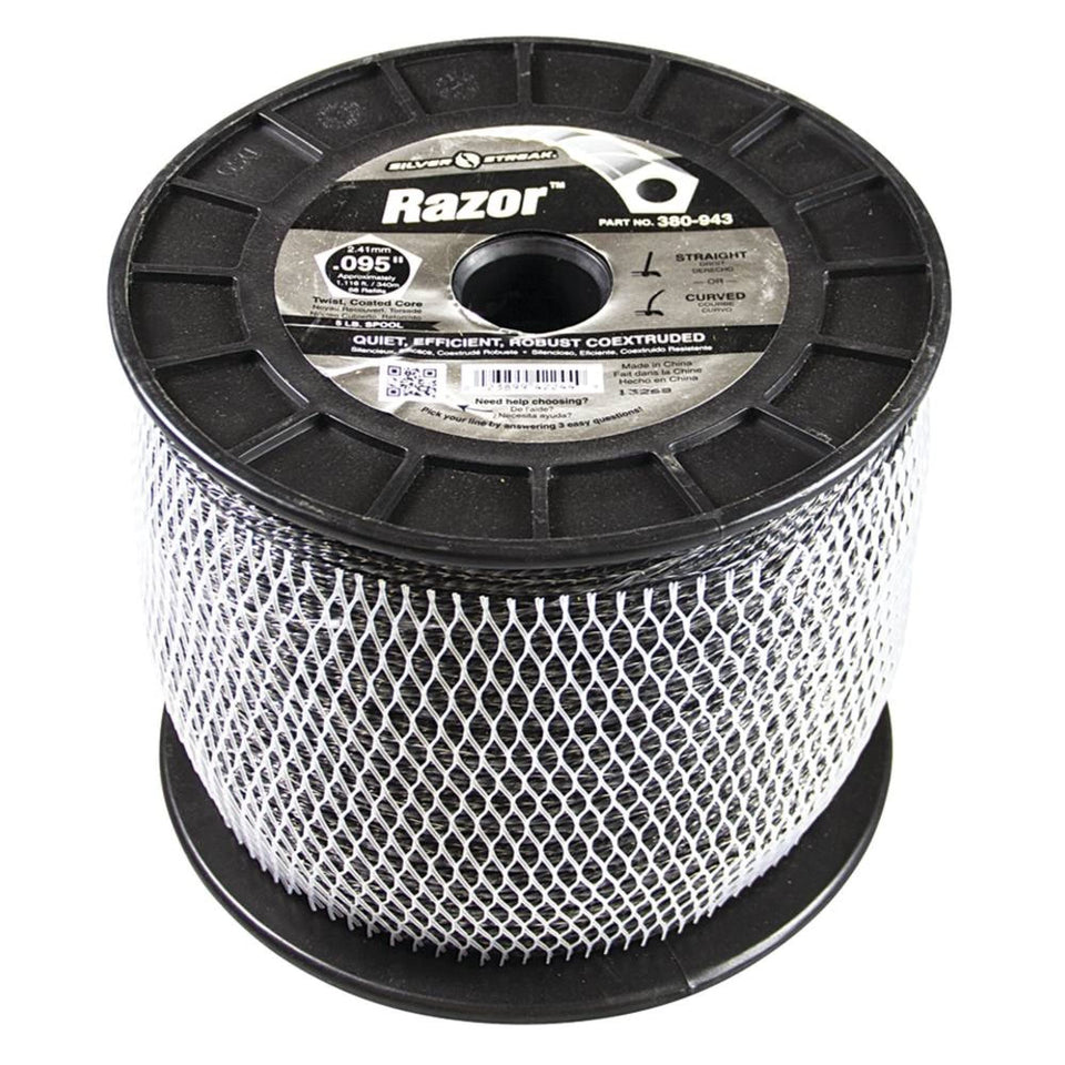 Stens Silver Streak trimmer line spool with durable co-extruded coating.