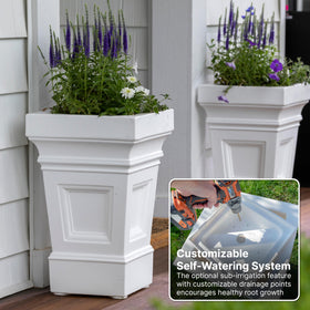 Step2 Atherton square planter water-reservoir feature reduces watering frequency