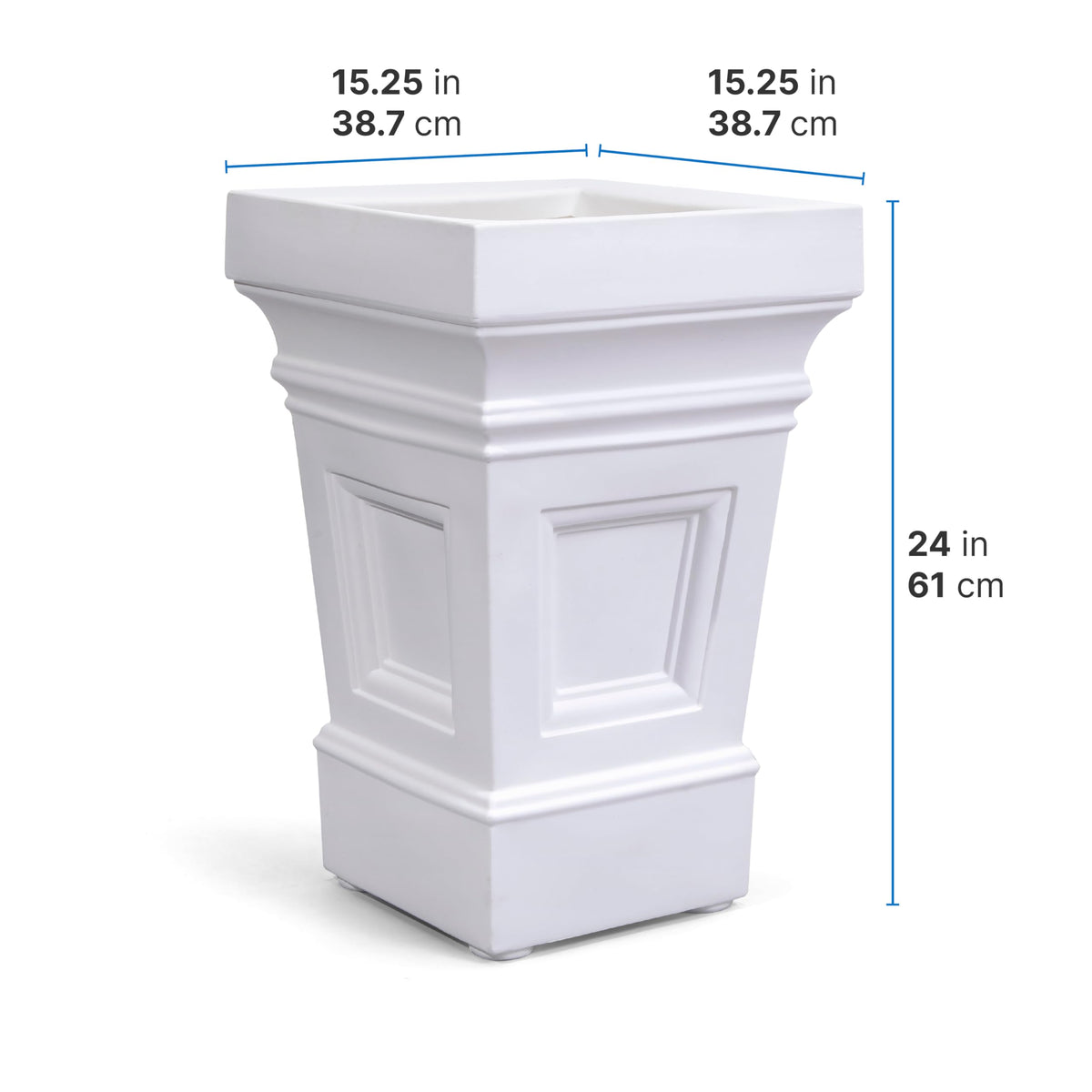 Step2 Atherton square planter porch-setup on patio evokes modern elegance