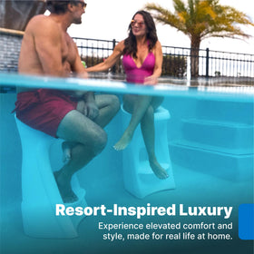 Step2 In-Pool Stool weighted cavity shows sand-fill option for stability.
