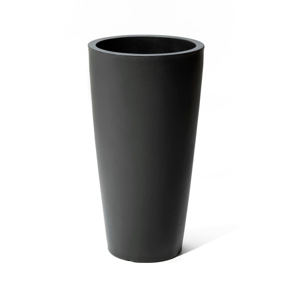 Step2 Tremont tall round planter by the front door adds height and curb appeal