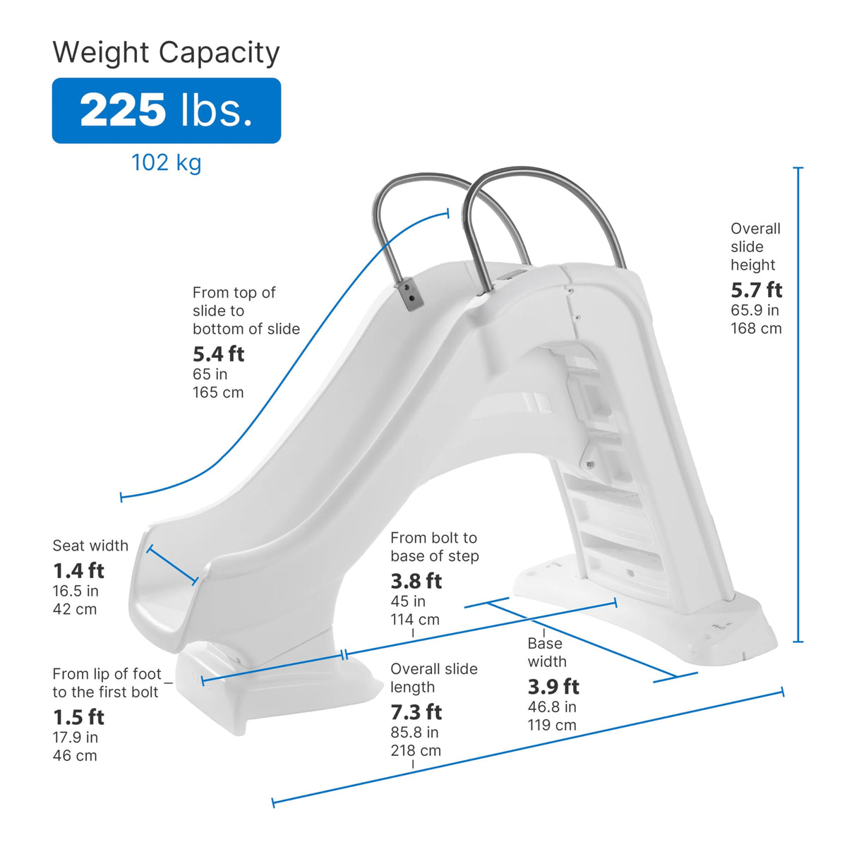 Step2 Vero Pool Slide secure base maintains stability during play