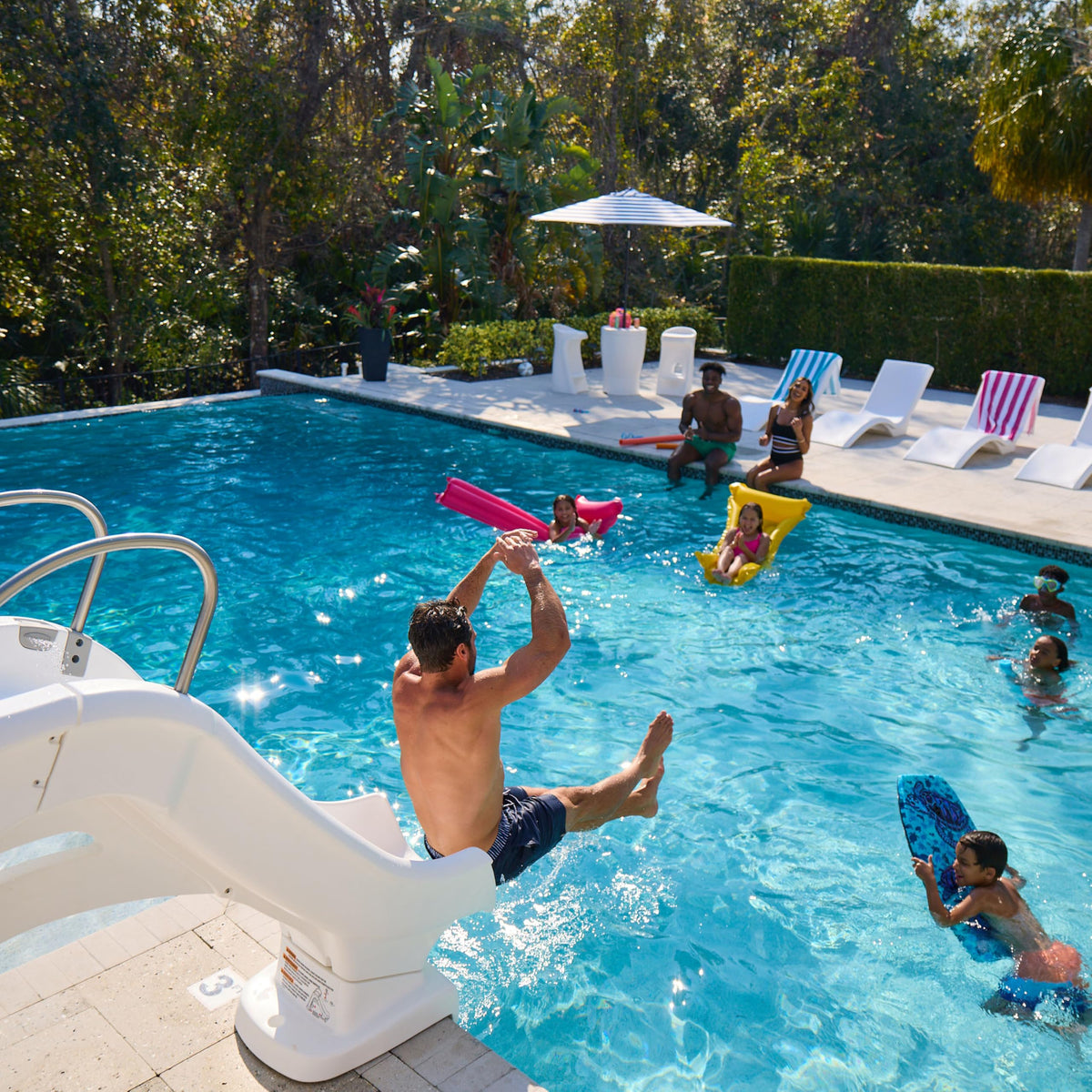 Step2 Vero Pool Slide creates a refreshing splash ride for families