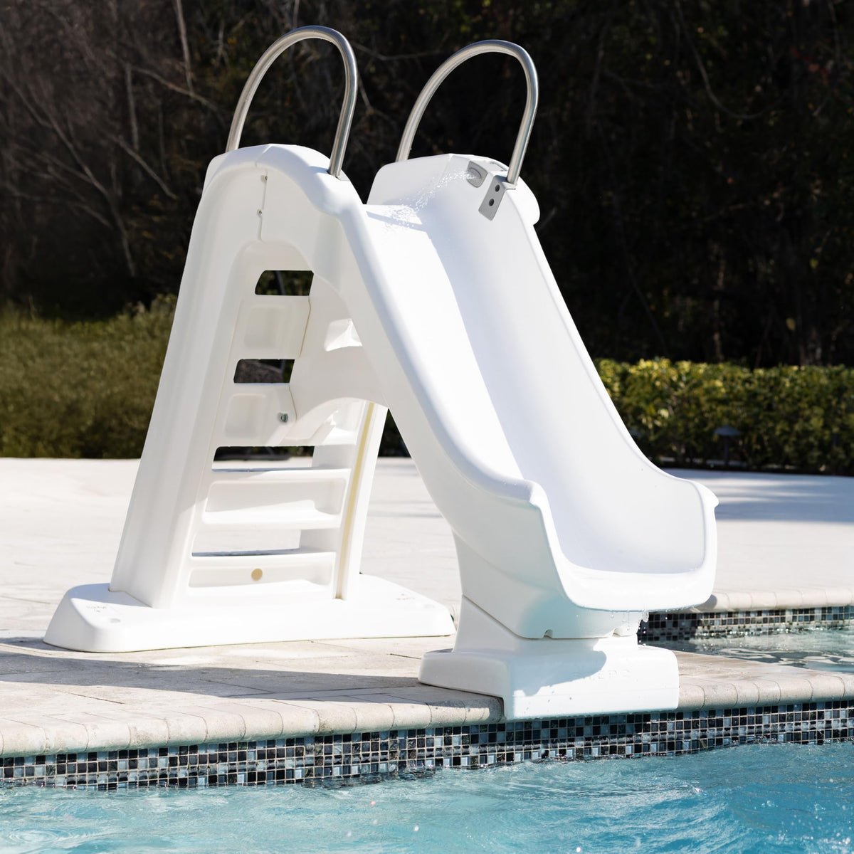 Step2 Vero Pool Slide weatherproof plastic resists sun and water exposure