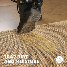 StepAura ultra-thin door mat fits under doors without curling.