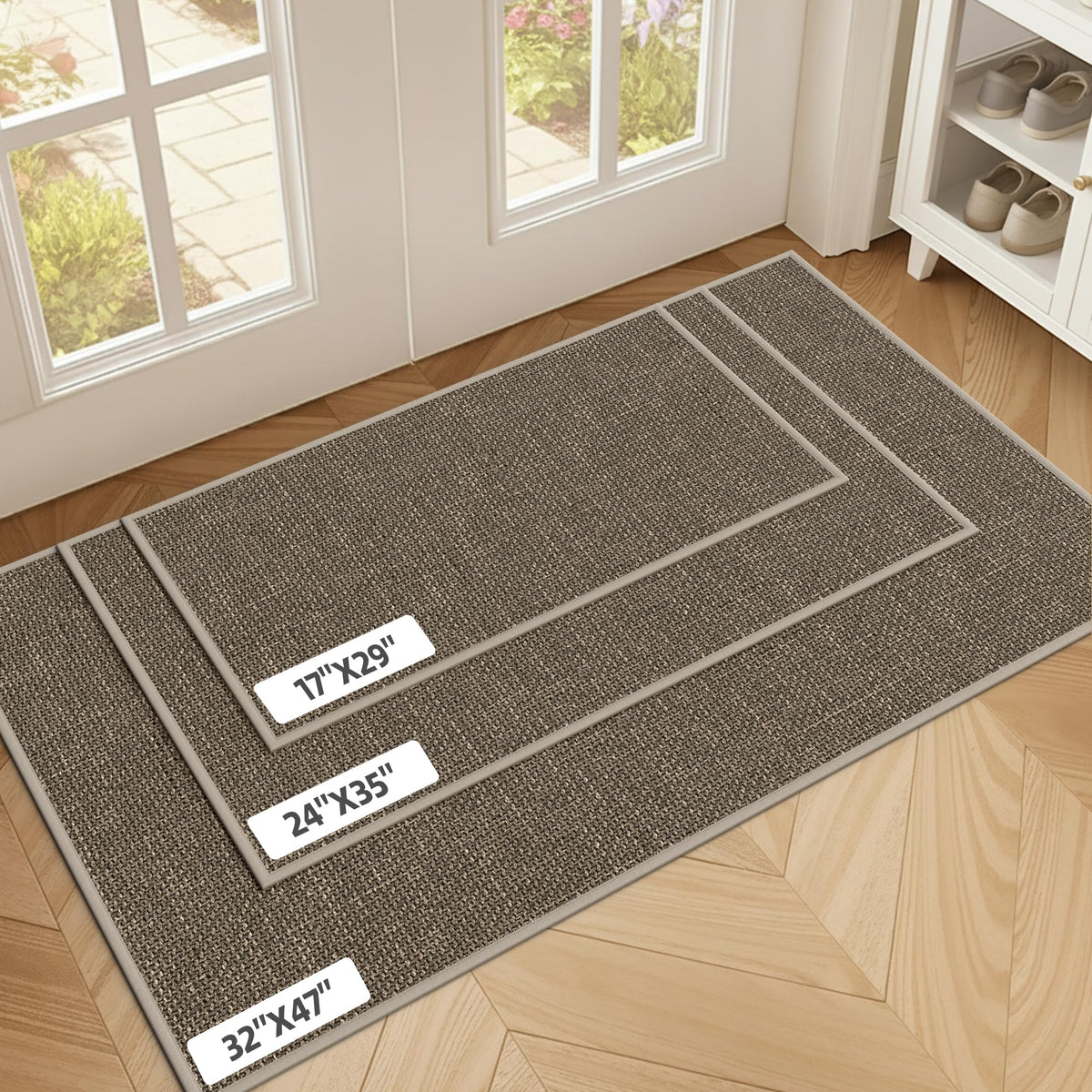 StepAura entry rug 17x29 with anti-slip backing, keeps mat secure on indoor floors.
