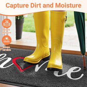 StepLively mat absorbs dirt and moisture before you step inside.
