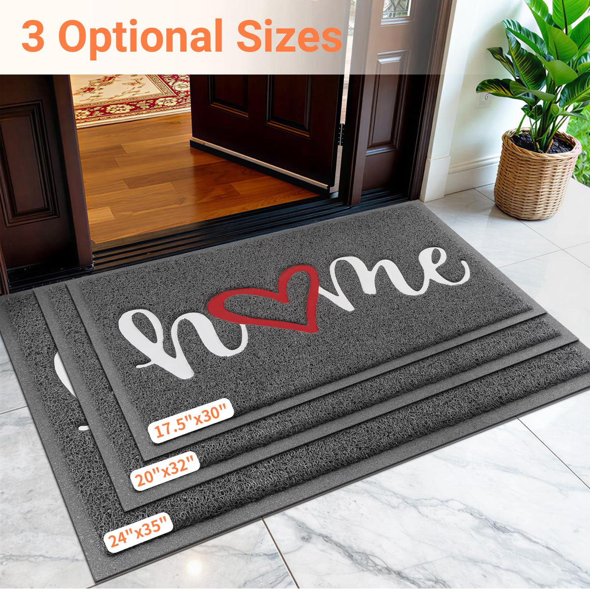 StepLively mat features a non-slip border for safer entryways.